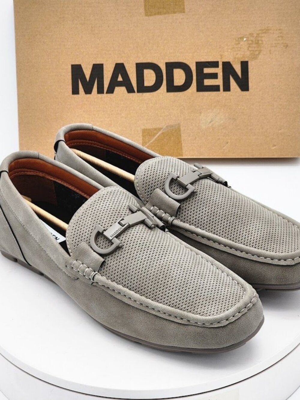 Madden Seilix Grey Driving Loafers Men’s Size 11 Slip On Moc Toe Casual Shoes